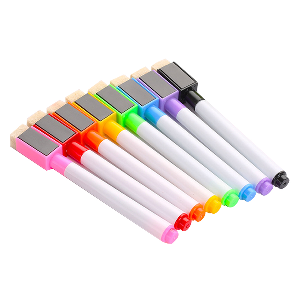 8pcs 학생 화이트 보드 메이커 펜 도구 잉크 브러시 분필 휴대용 아트 지울 수있는 자기 학교 사무실